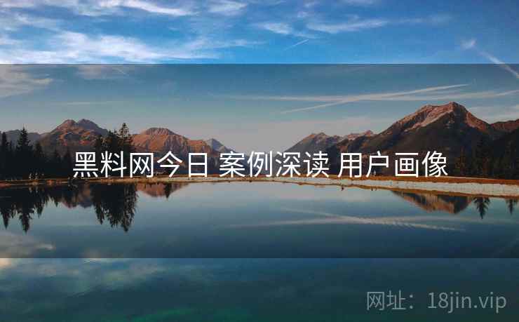黑料网今日 案例深读 用户画像
